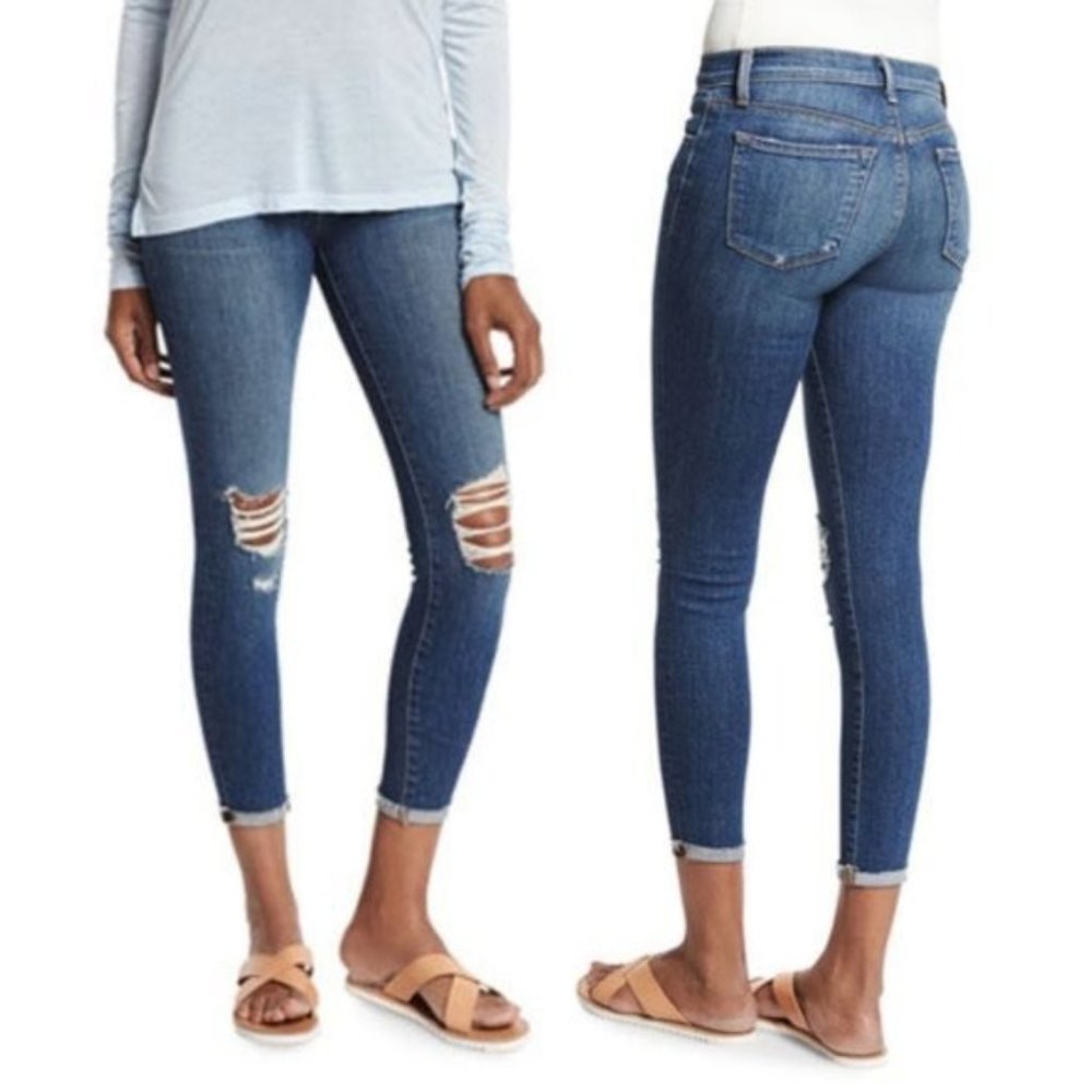 J Brand Skinny Crop Capri Distressed Breathless